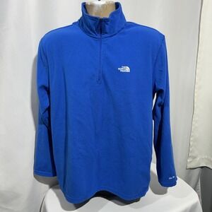 The North Face Sweater Mens Sz  L Blue TKA 100  1/4 Zip Fleece Pullover